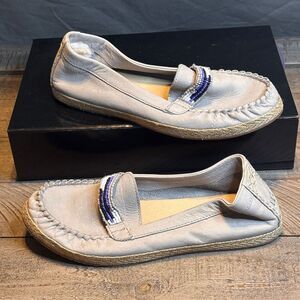 UGG Rozie Serape Blue Beaded Gray Boat Shoes Women's Size 6